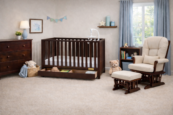 crib and dresser Westwood Design Highland Crib + Dresser + Changing Tray - Sand Dune main image 0